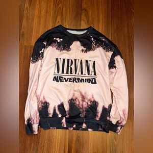 Size S women’s pink oversize crew neck NIRVANA